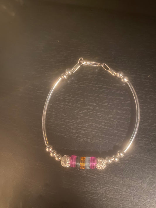 Silver with candy beads